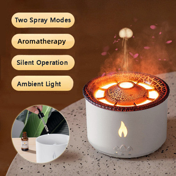 Creative Volcano Ultrasonic Aroma Diffuser – Flame Humidifier