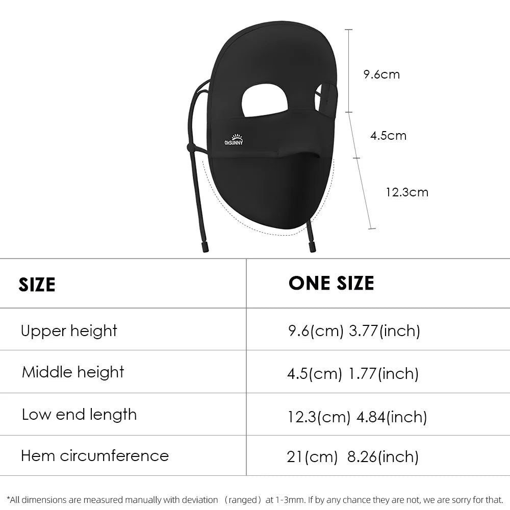OhSunny Summer Face Masks Breathable Fabric Washable Sun Protective Balaclava Anti-UV UPF50+ Beach Facekini for Women Outdoor