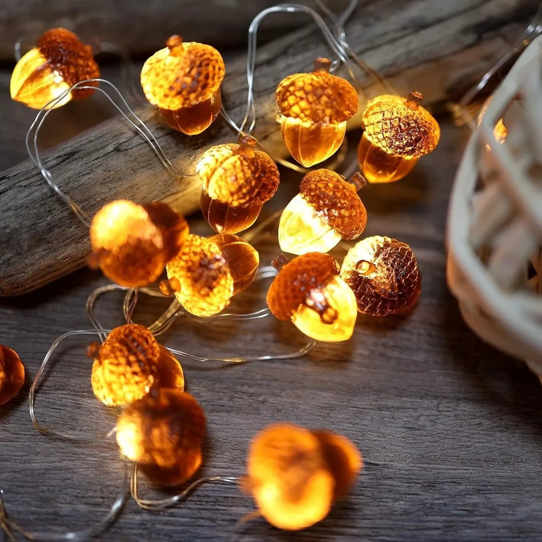 Acorn String Lights Thanksgiving Decorations Fairy Lights 30 LEDs 9.8ft Battery Powered for Bedroom Farmhouse Home Holiday Decor