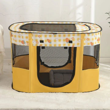 Pet Playpen Foldable Cat & Dog Play House Portable Lightweight Fabric Playpen soft Exercise Kennel Tent,Indoors/Outdoors