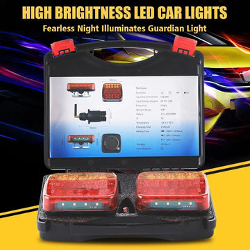 Rechargeable Wireless Reflective Lens Truck Taillights Brake Lights LED Trailer Rear Tail Turn Signal Lamp Camper Lorry