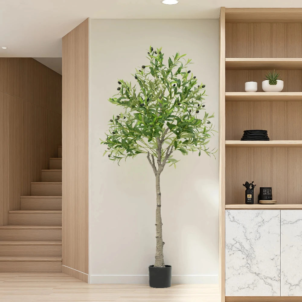 Artificial Olive Tree 4/5/6 FT Tall Artificial Plant With Fruit Halloween Christmas Decorations Olive Tree with Pot Room Decor